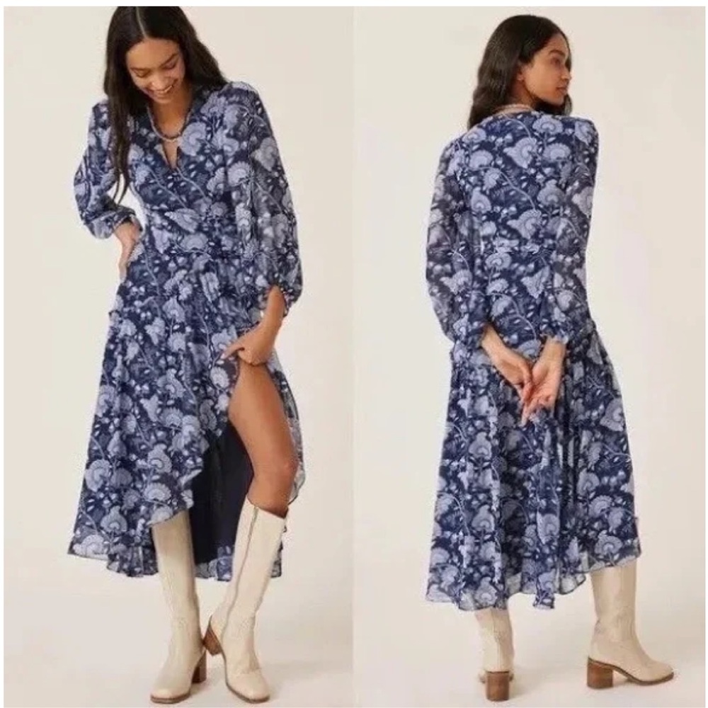 Hutch Blue Floral Maxi Dress- Anthropologie - Picture 6 of 8